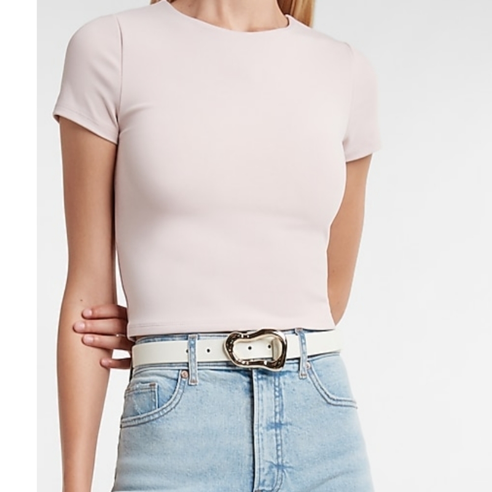 🙋Epic Threads ribbed pink crop top,  short sleeve Sz XL Excellent condit